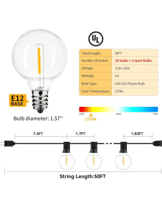Luces de Cadena LED 15m Arbrac 27 Bombillas IP45 2700K 2