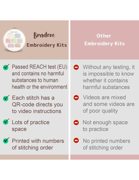 Kit de Bordado Bradove em3 para Principiantes con Tutoriales
