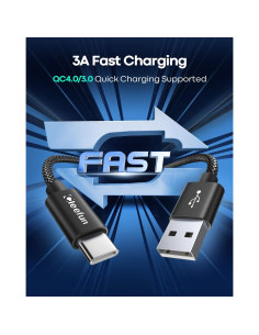 Cable USB A a C CLEEFUN 0.91m - Paquete de 5, Carga Rápida 2