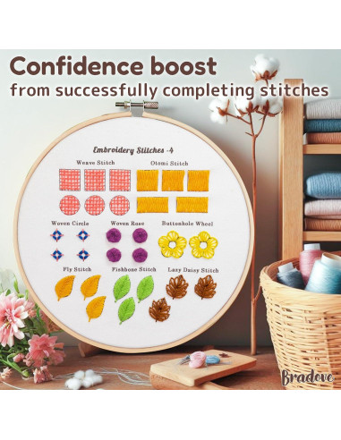 Kit de Bordado Bradove em3 para Principiantes con Tutoriales