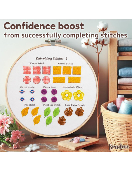 Kit de Bordado Bradove em3 para Principiantes con Tutoriales