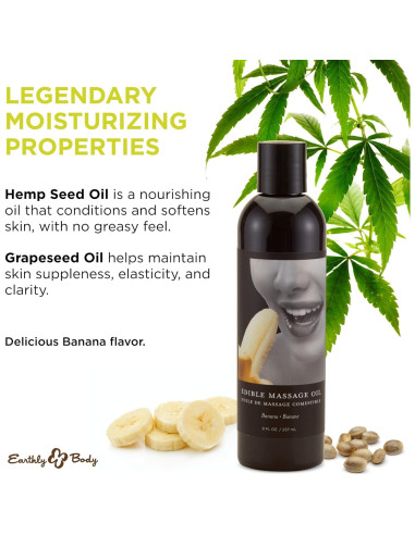 Aceite de Masaje Comestible Earthly Body 236.59 ml - Plátano