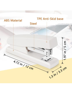Grapadora de Oficina Tamaki Metálica Beige 20 Hojas 80 Grapas 2