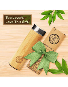 Botella Infusora de Té de Bambú LeafLife 12oz Aislada 2
