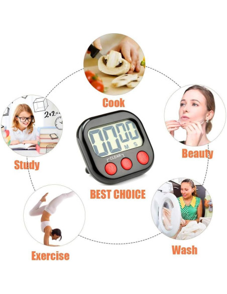 Paquete de 2 Temporizadores Digitales de Cocina Rumcnjen