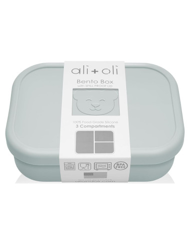 Caja Bento de Silicona AliOli Azul 3 Compartimentos 946 ml