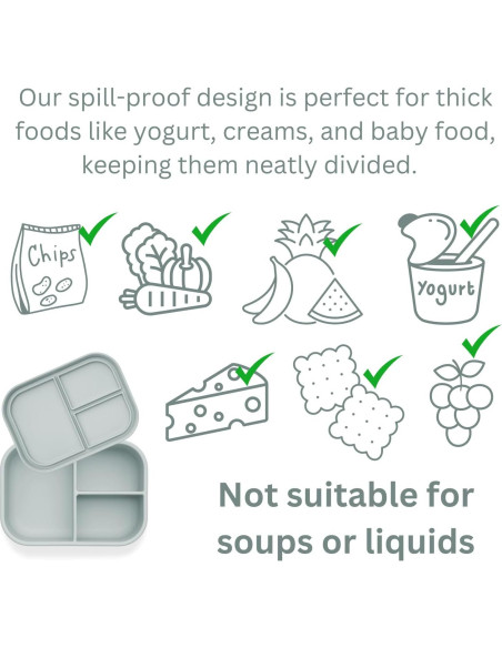 Caja Bento de Silicona AliOli Azul 3 Compartimentos 946 ml