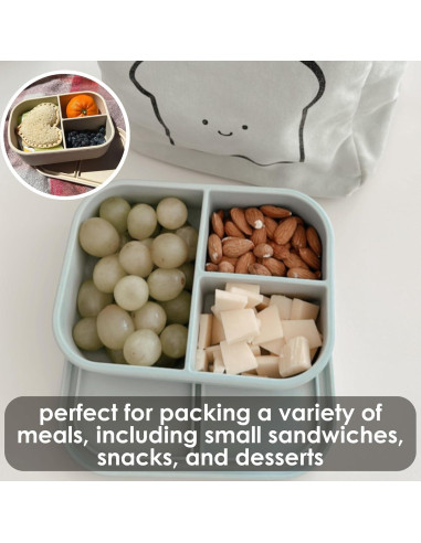 Caja Bento de Silicona AliOli Azul 3 Compartimentos 946 ml