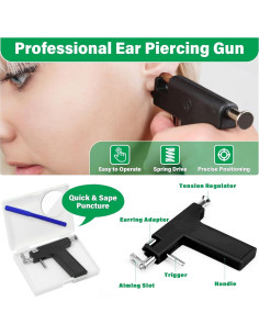 Kit de Perforación de Oídos Evatage con Pendientes de Acero 2