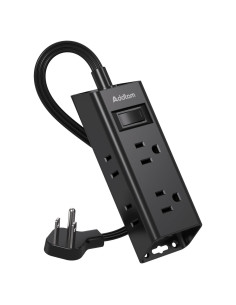 Regleta de Enchufes 6 Salidas Addtam 1 ft Ultra Plano Negro