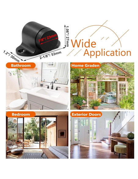 Tope de Puerta de Piso PHITUODA Acero Inoxidable Negro 27mm