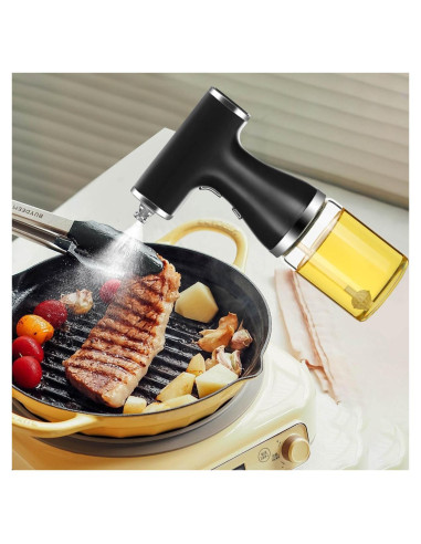 Dispensador de Aceite Eléctrico Kzalzaci 260ml 2-en-1 Negro