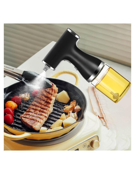 Dispensador de Aceite Eléctrico Kzalzaci 260ml 2-en-1 Negro