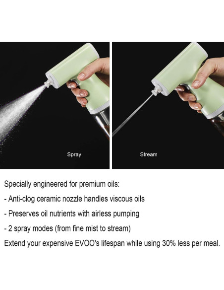 Dispensador de Aceite Eléctrico Kzalzaci 260ml 2-en-1 Negro