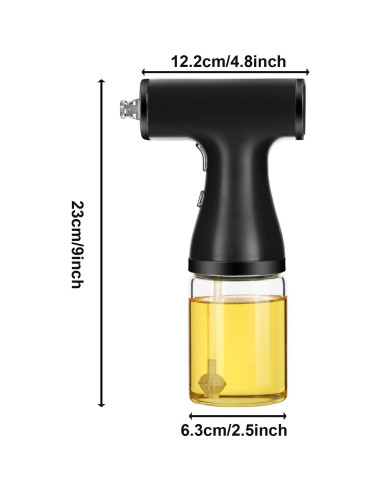 Dispensador de Aceite Eléctrico Kzalzaci 260ml 2-en-1 Negro