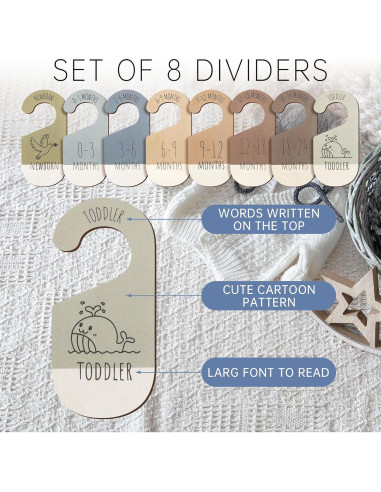 Divisores de Armario para Bebés ITDYB - Juego de 8 Tamaños