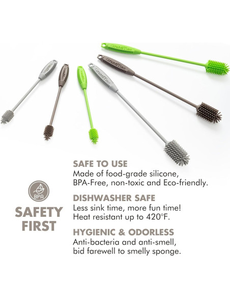 Juego de Cepillos de Limpieza GrandTies - Silicona 2 Piezas Juego de Cepillos de Limpieza GrandTies - Silicona 2 Piezas