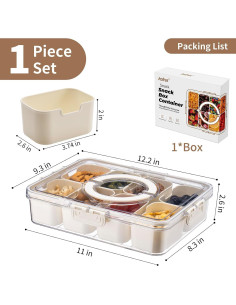 Caja de Snacks Aoshet 8 Compartimentos Apta para Lavavajillas 2