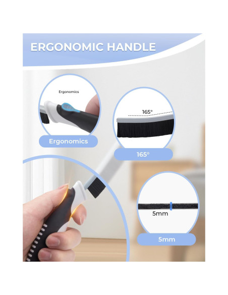 Cepillos de limpieza de ranuras CLEANGOR, 3 unidades, negro Cepillos de limpieza de ranuras CLEANGOR, 3 unidades, negro