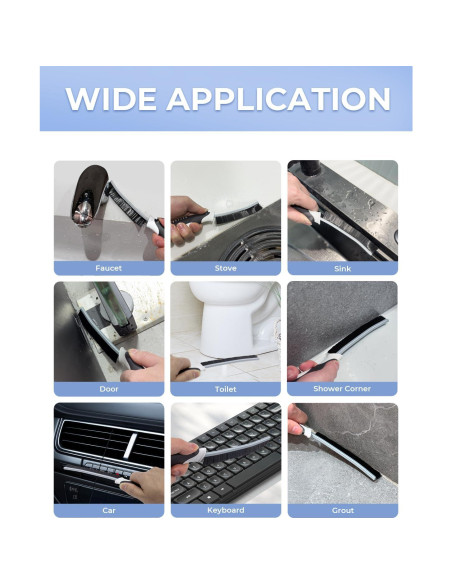 Cepillos de limpieza de ranuras CLEANGOR, 3 unidades, negro Cepillos de limpieza de ranuras CLEANGOR, 3 unidades, negro