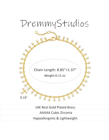 Cadena de Tobillo Dremmy Studios Oro 14k con Ojo Maligno