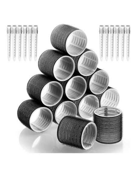 Rizadores de Cabello Jumbo Acejoz 12 Piezas con Clips Acero