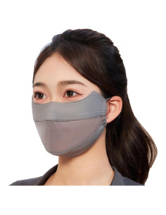 Cubierta Facial UV UPF 50+ Mujeres Gris Transpirable Ciclismo