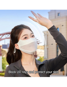 Cubierta Facial UV UPF 50+ Mujeres Gris Transpirable Ciclismo 2