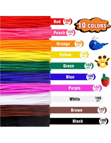 Limpiapipas Magipipe 1000PCS Multicolor 30.48cm x 6mm