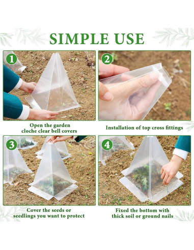 Cloches de Jardín Niuyhe 20 Piezas Protectores de Plántulas