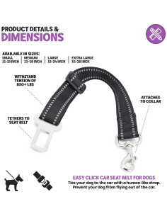 Cinturón de Seguridad para Perros Poodle Pet Grande Ajustable 2
