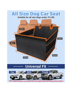 Asiento de Coche para Perros Grandes Instraella Negro 69.85x54.86cm 2