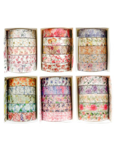 Conjunto de Cinta Washi YUBX Flores 30 Rollos 10mm x 2m