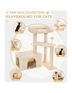 Árbol para Gatos Made4Pets Beige 73.66 cm Torre de Actividad 2