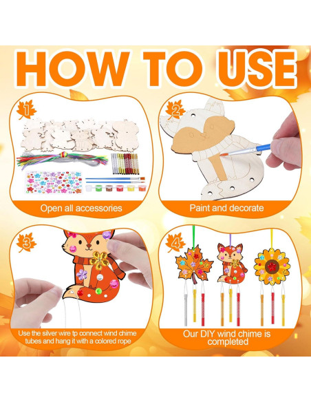 Kit de Campanas de Viento JellyArch 30 Piezas Otoño Manualidades