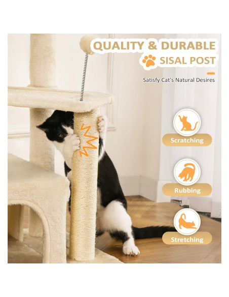Árbol para Gatos Made4Pets Beige 73.66 cm Torre de Actividad