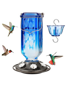 Alimentador de Colibríes de Vidrio Kingsyard 24 oz Azul