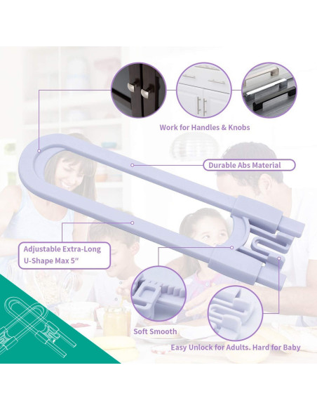 Cerraduras de Seguridad para Gabinetes OKEFAN - 8 Unidades Blancas