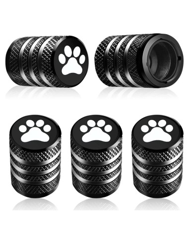 Tapa de Válvula de Neumático Fogfar 5 PCS Aluminio Negro