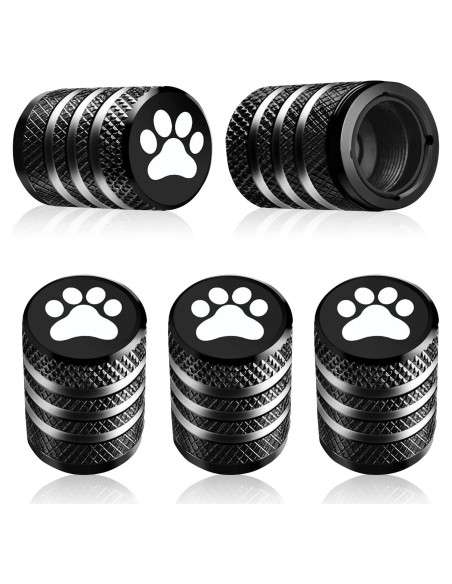 Tapa de Válvula de Neumático Fogfar 5 PCS Aluminio Negro