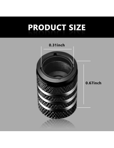 Tapa de Válvula de Neumático Fogfar 5 PCS Aluminio Negro