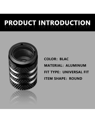 Tapa de Válvula de Neumático Fogfar 5 PCS Aluminio Negro