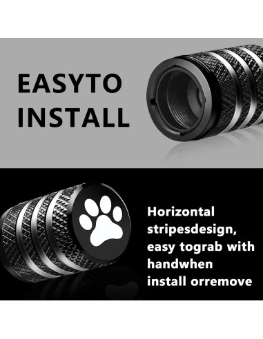 Tapa de Válvula de Neumático Fogfar 5 PCS Aluminio Negro