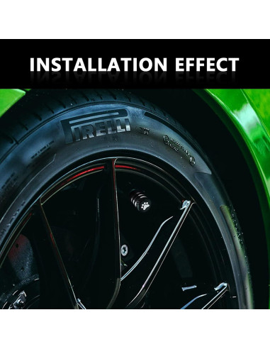 Tapa de Válvula de Neumático Fogfar 5 PCS Aluminio Negro