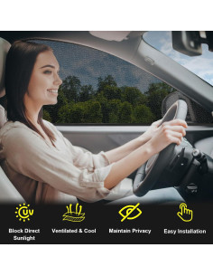 Parasoles LSTRAGY para Ventanas de Auto, Paquete de 2, 119.4x52.1cm 2