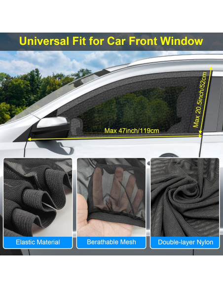 Parasoles LSTRAGY para Ventanas de Auto, Paquete de 2, 119.4x52.1cm
