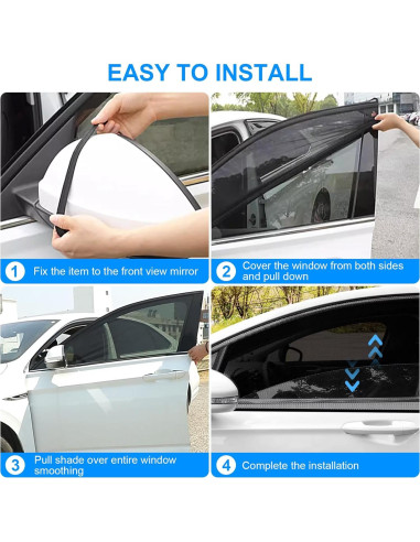 Parasoles LSTRAGY para Ventanas de Auto, Paquete de 2, 119.4x52.1cm