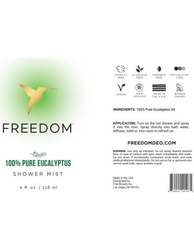 Rocío para Ducha Freedom 118 ml Eucalipto Natural Vegano