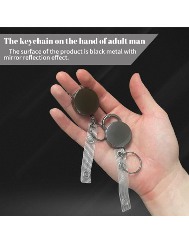 Paquete de 2 llaveros retráctiles metalicos bomyarJr 65 cm