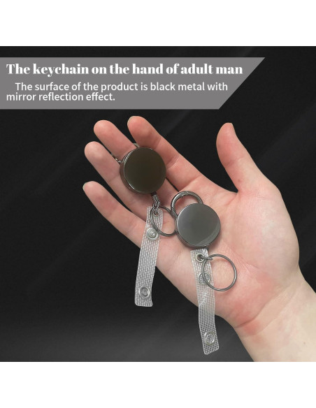 Paquete de 2 llaveros retráctiles metalicos bomyarJr 65 cm
